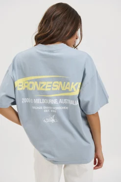 Unisex Bronze Snake Classic Tee Blue