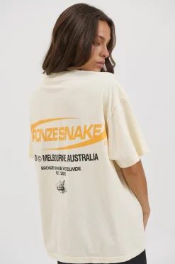 Unisex Bronze Snake Classic Tee Ivory