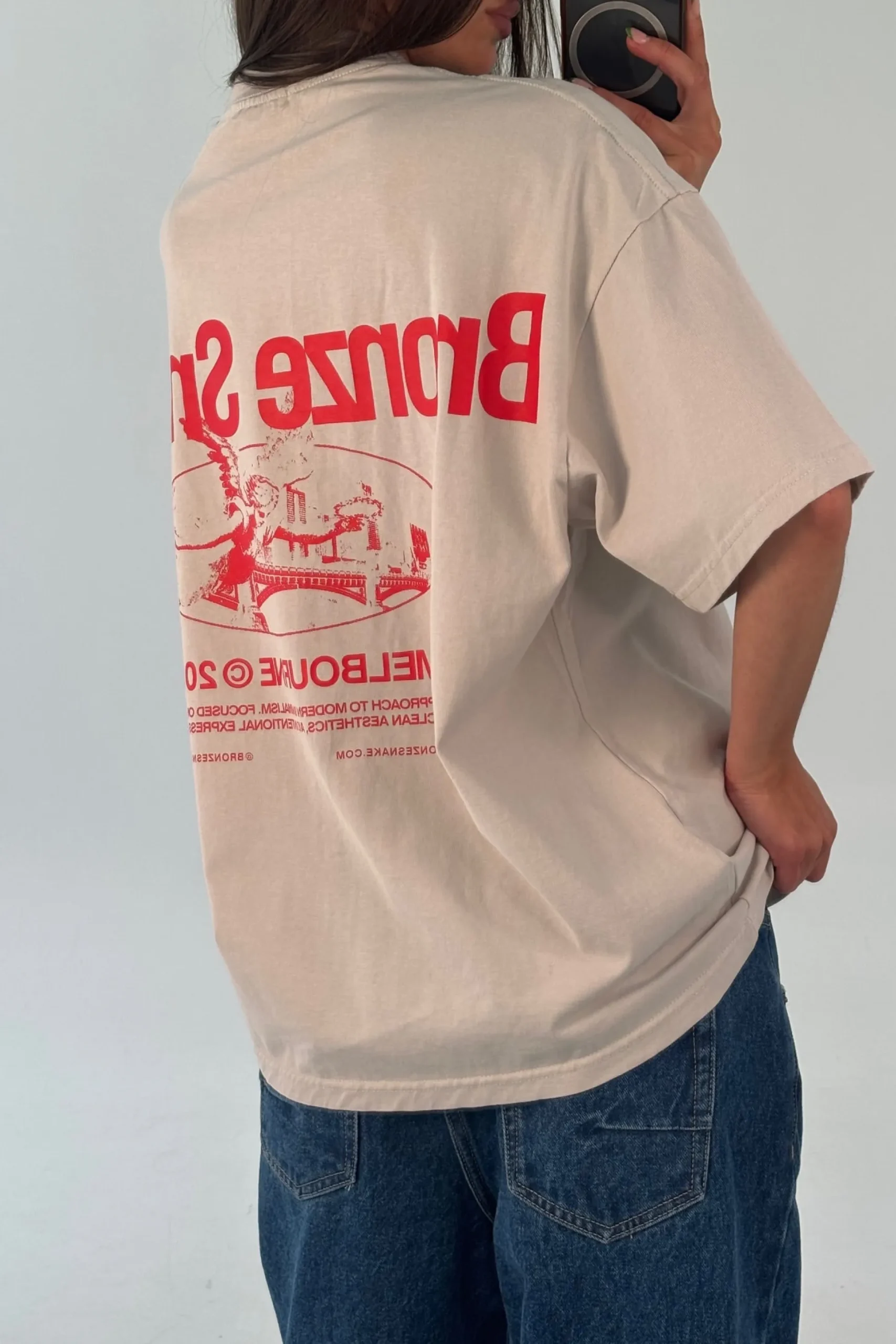 Unisex Bronze Snake Melb Tee Ivory