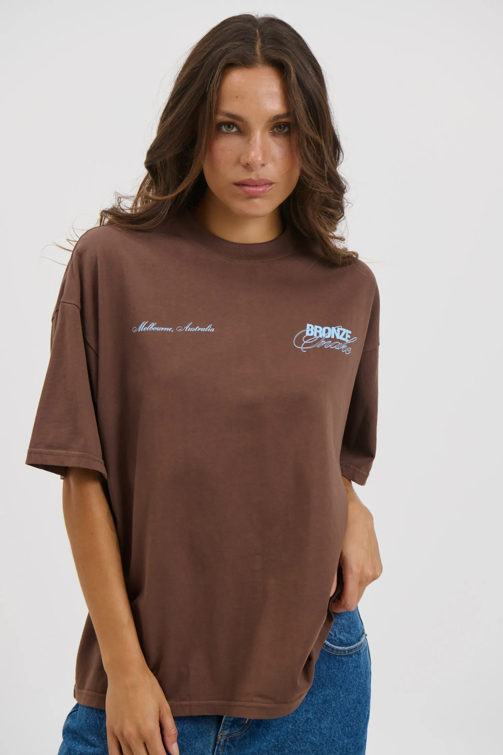 Unisex Bronze Snake Signature Tee Choc