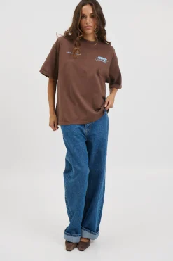 Unisex Bronze Snake Signature Tee Choc