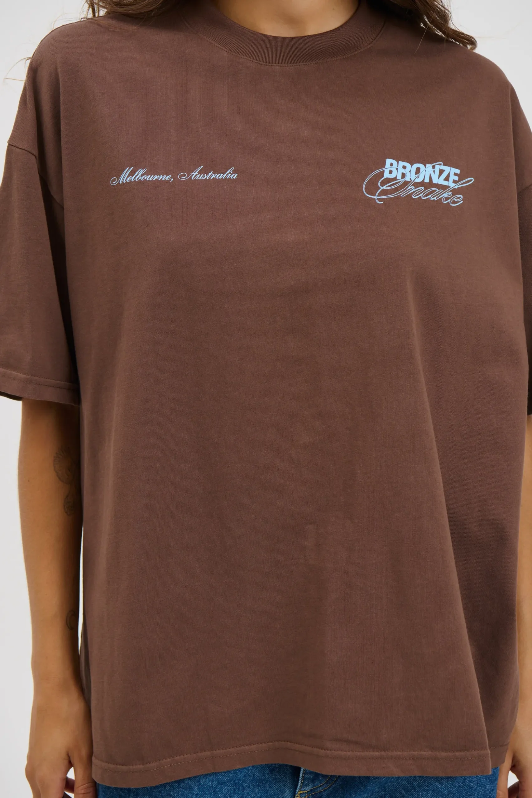 Unisex Bronze Snake Signature Tee Choc