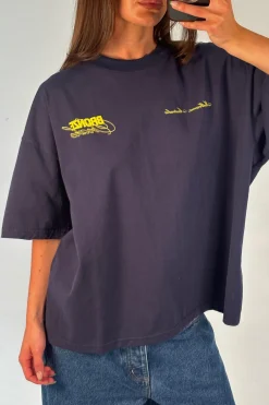 Unisex Bronze Snake Signature Tee Navy