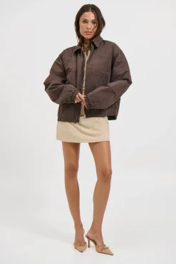 Unisex Charlie Soft Cotton Bomber Choc