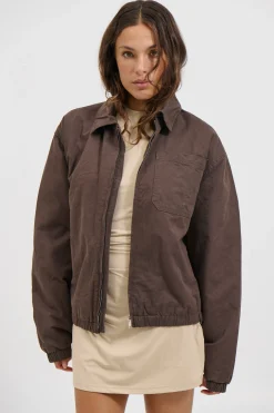 Unisex Charlie Soft Cotton Bomber Choc