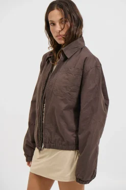 Unisex Charlie Soft Cotton Bomber Choc