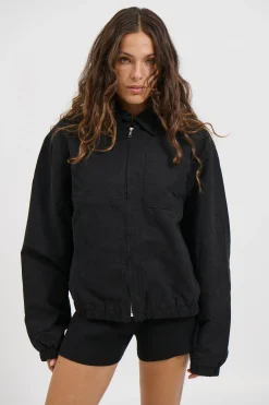 Unisex Charlie Soft Cotton Bomber Black