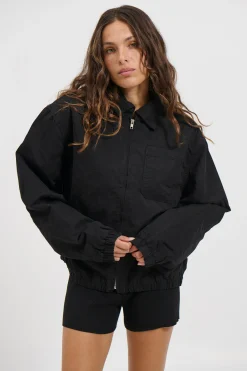 Unisex Charlie Soft Cotton Bomber Black