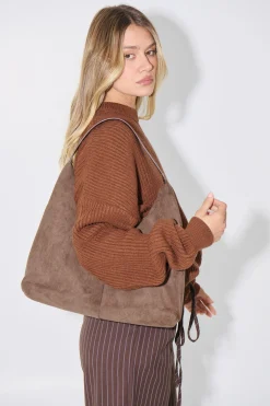 Unisex Drop Sleeve Heavy Knit Choc