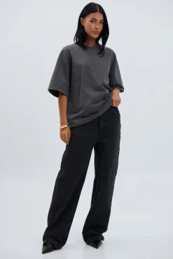 Unisex Emmett Box Tee Charcoal