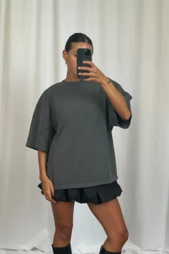 Unisex Emmett Box Tee Charcoal