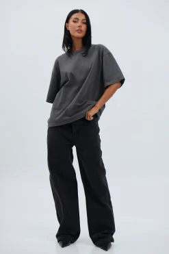 Unisex Emmett Box Tee Charcoal