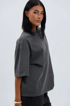 Unisex Emmett Box Tee Charcoal