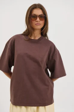 Unisex Emmett Box Tee Chocolate