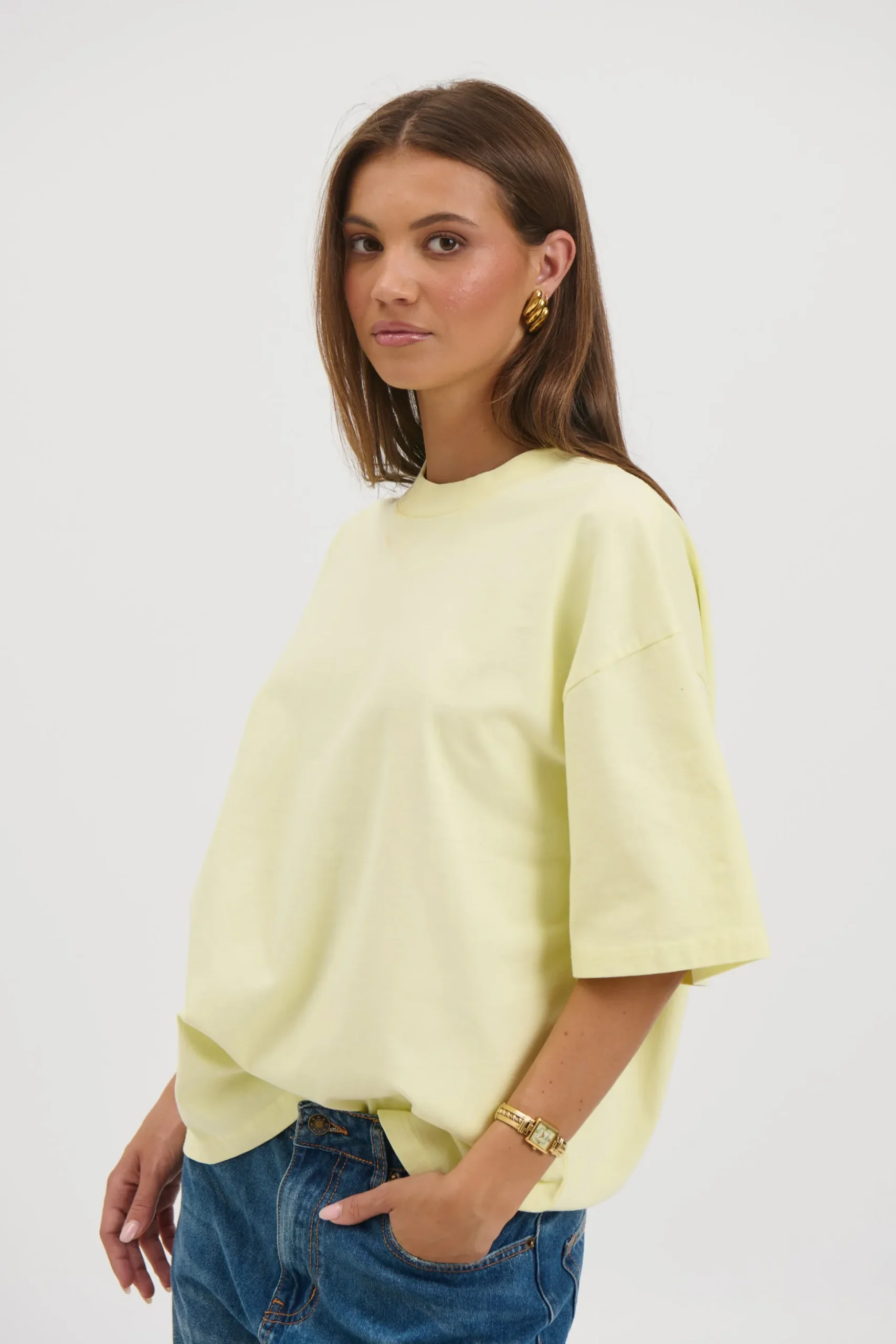 Unisex Emmett Box Tee Lemon