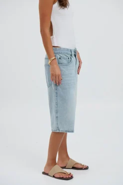 Unisex Flint Baggy Denim Jort Light