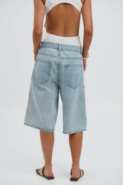 Unisex Flint Baggy Denim Jort Light