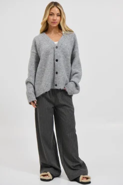 Unisex Knitted Oversize Cardigan Grey