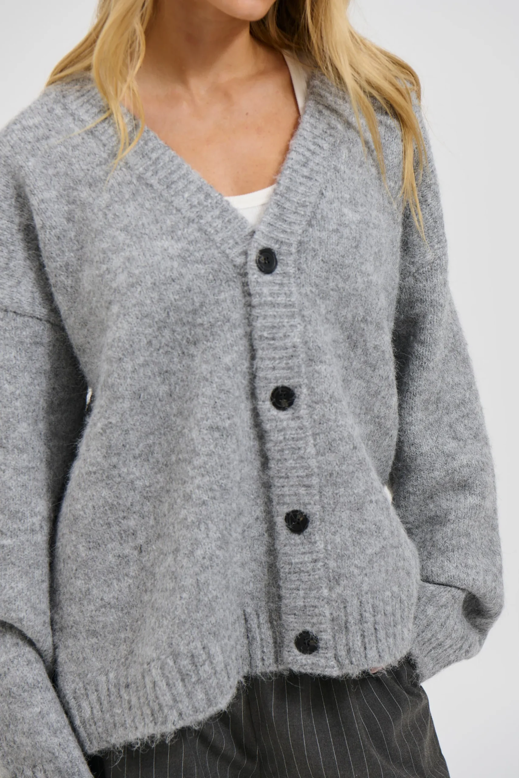 Unisex Knitted Oversize Cardigan Grey