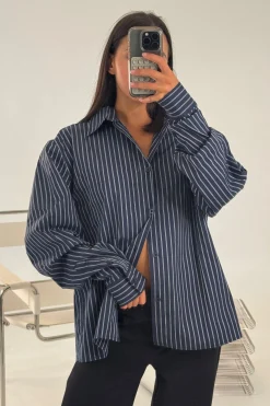 Unisex Long Sleeve Box Shirt Navy