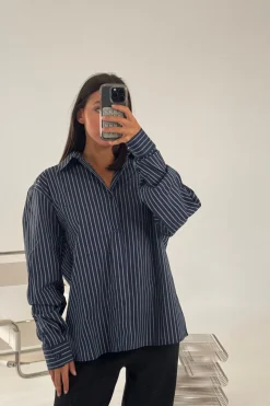 Unisex Long Sleeve Box Shirt Navy