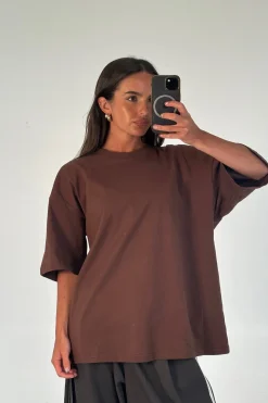 Unisex Midweight Signature Tee Dark Brown