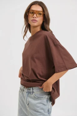 Unisex Midweight Signature Tee Dark Brown