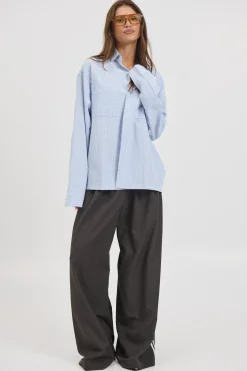 Unisex Miles Stripe Shirt Blue