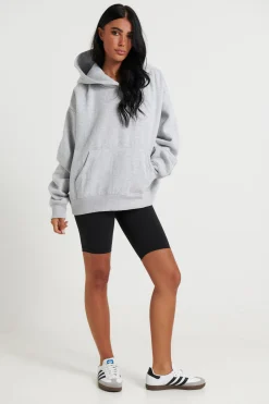 Unisex Roman Cropped Drop Hoodie Grey
