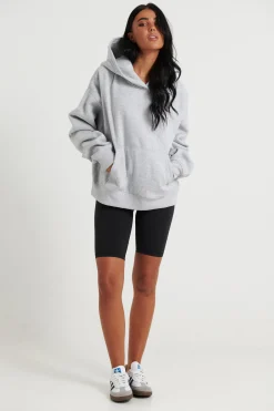 Unisex Roman Cropped Drop Hoodie Grey