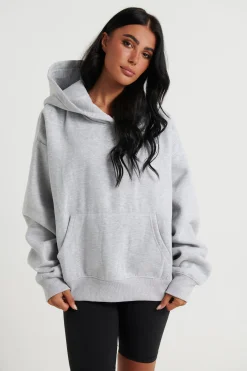 Unisex Roman Cropped Drop Hoodie Grey