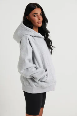 Unisex Roman Cropped Drop Hoodie Grey