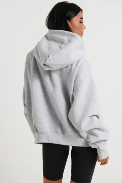 Unisex Roman Cropped Drop Hoodie Grey