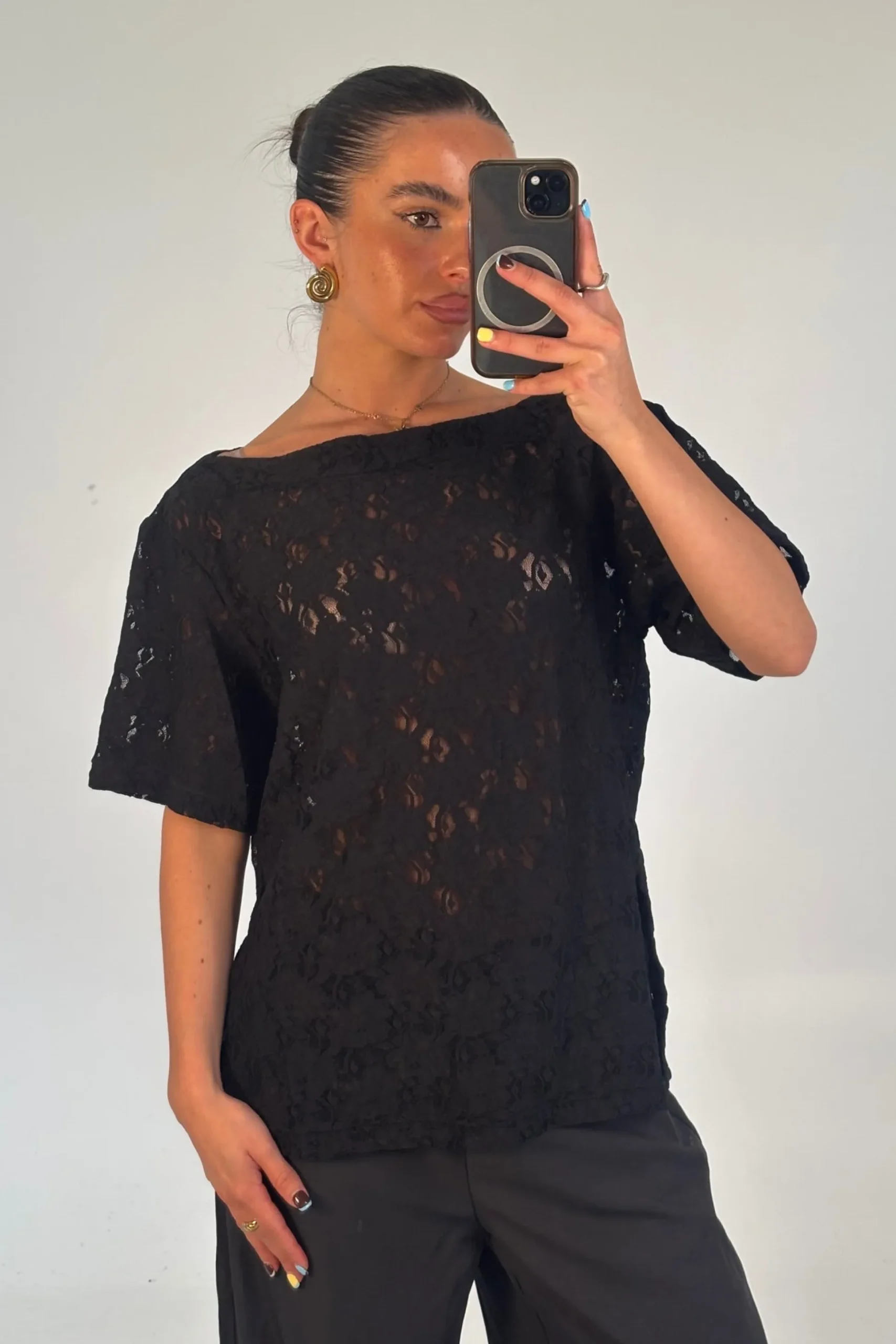 Vanessa Lace Top Black