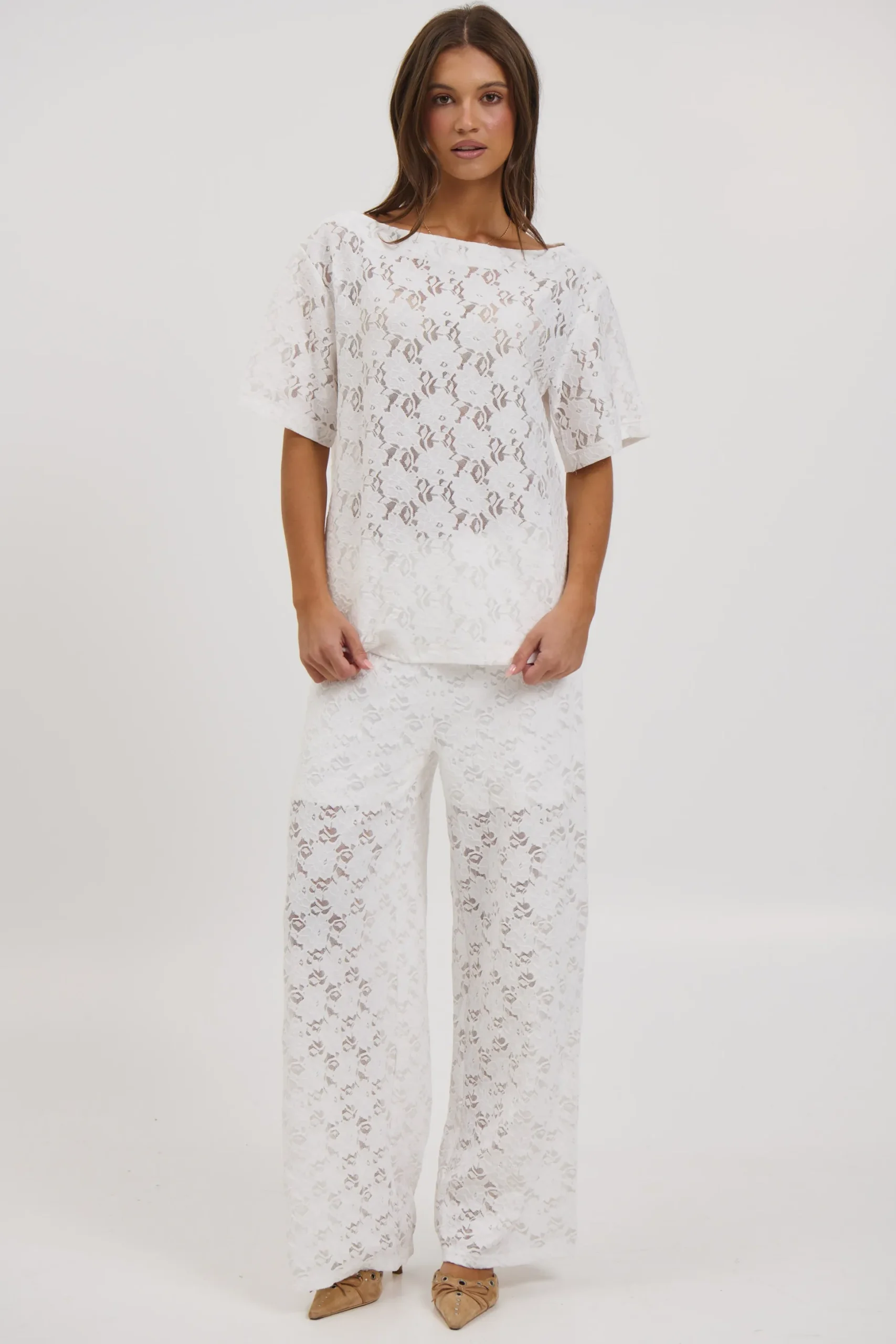 Vanessa Lace Top White