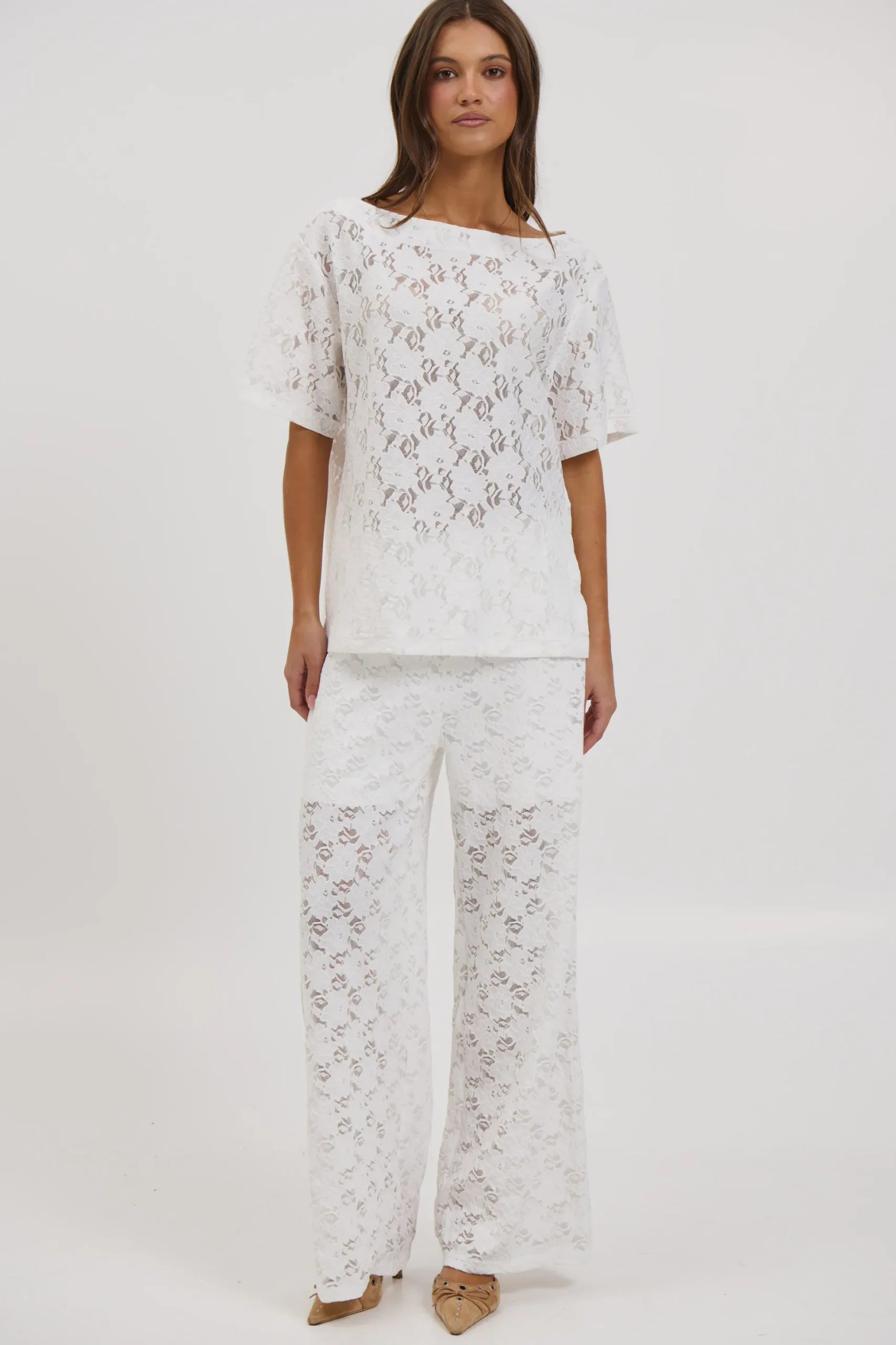 Vanessa Lace Top White