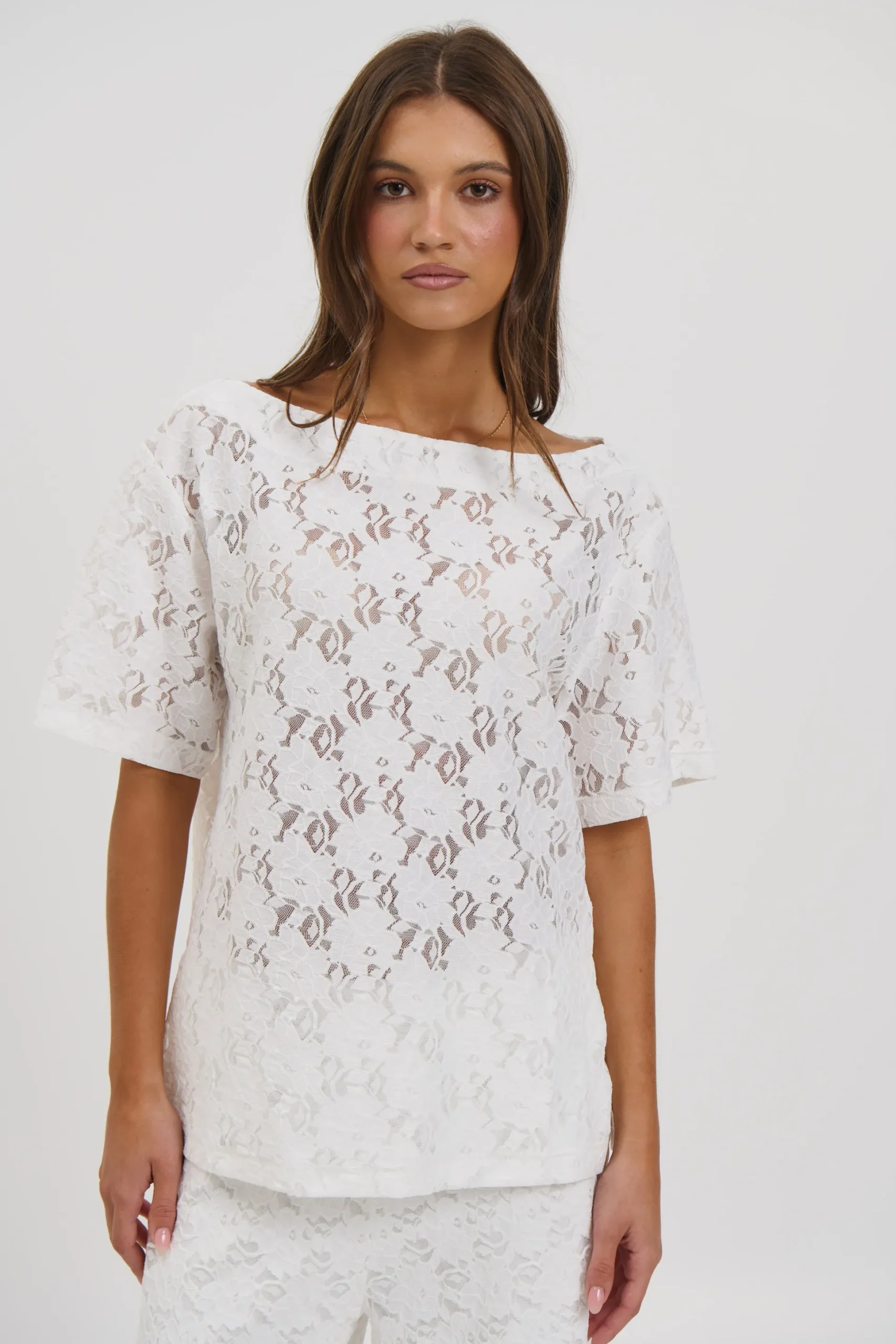 Vanessa Lace Top White