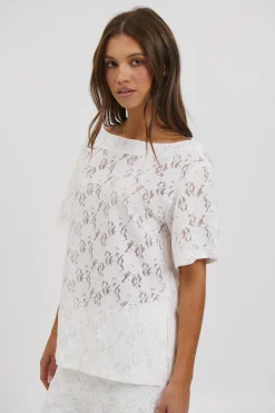 Vanessa Lace Top White