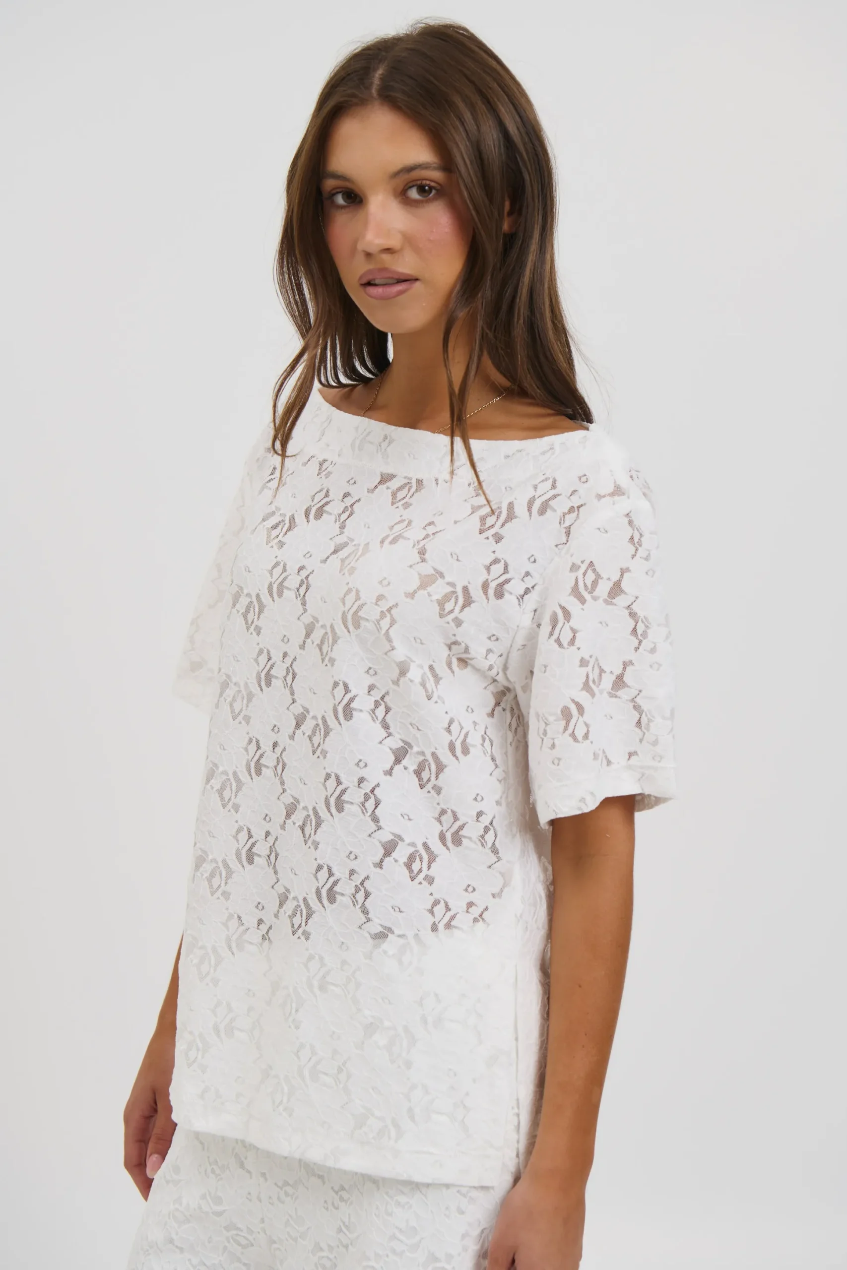 Vanessa Lace Top White