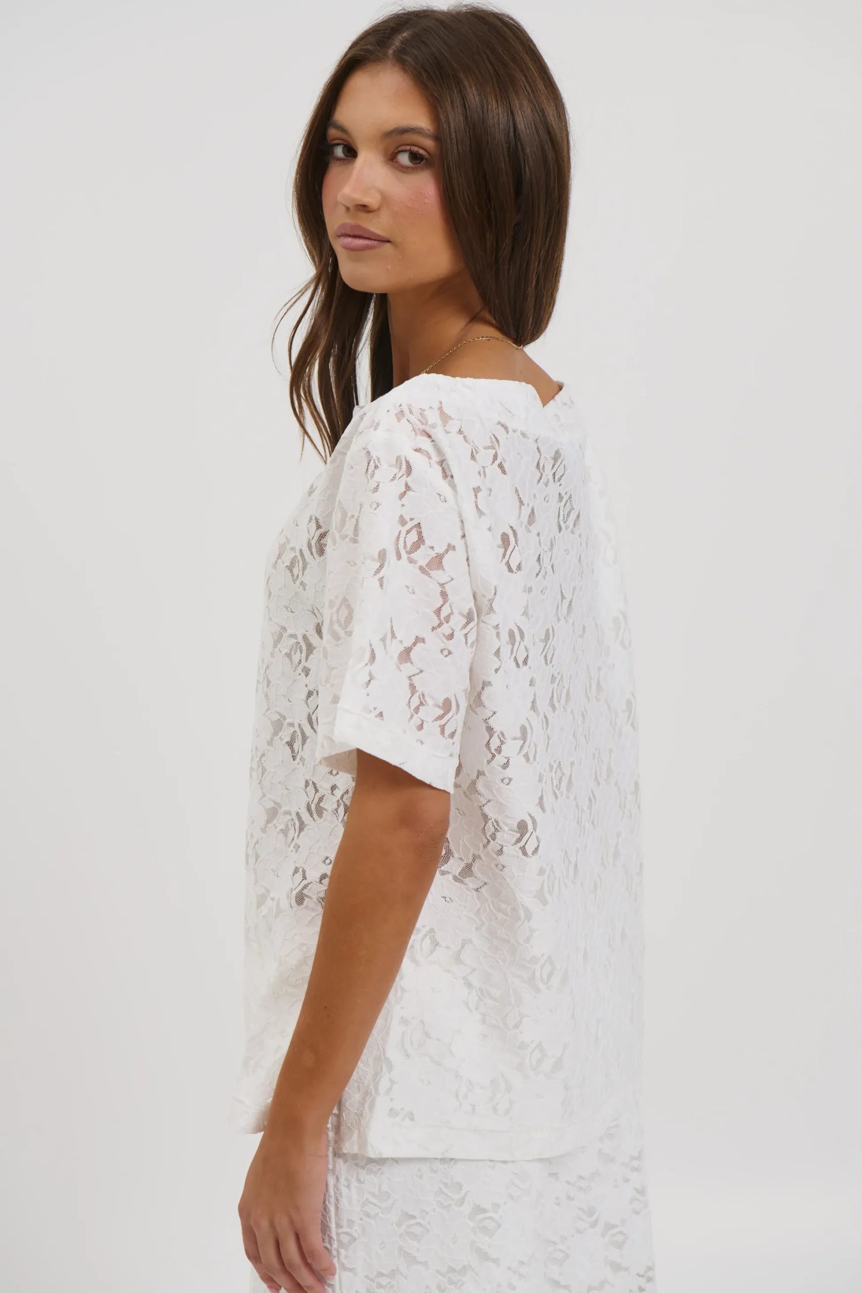 Vanessa Lace Top White