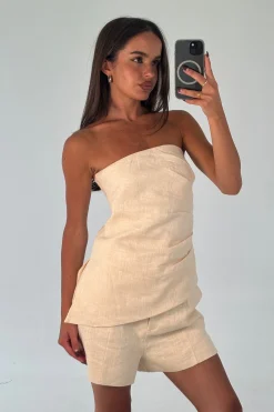 Veena Strapless Top Cream