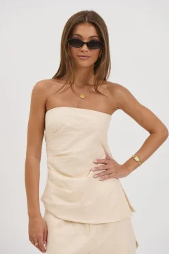 Veena Strapless Top Cream