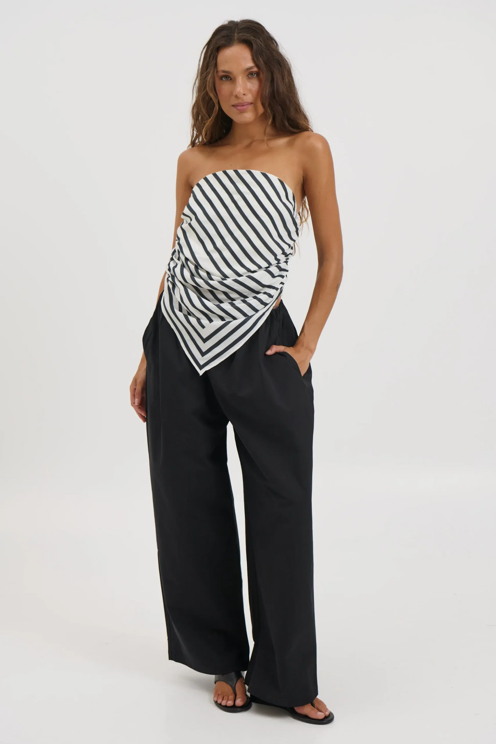 Vincent Scarf Top Beige