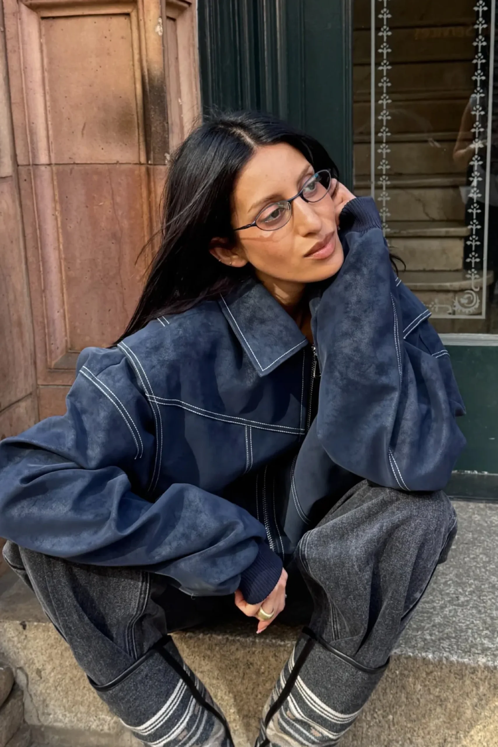 Vista Bomber Washed Navy