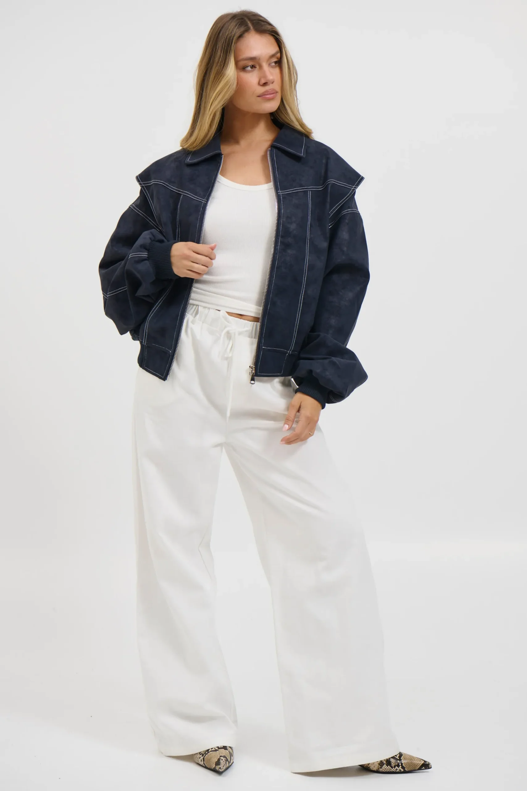 Vista Bomber Washed Navy