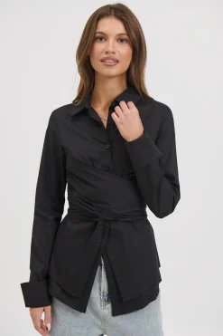 Vixon Wrap Shirt Black