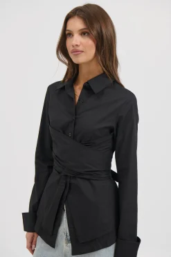 Vixon Wrap Shirt Black
