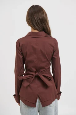 Vixon Wrap Shirt Chocolate