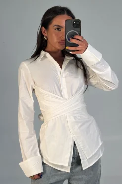 Vixon Wrap Shirt White