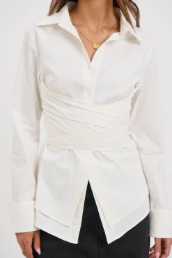 Vixon Wrap Shirt White